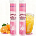 Vitamin C Effervescent Tablets with Collagen Potent Immune Support VIT C with Collagen Supplement Antioxidants Skin Radiance Dissolvable Vitamin C 40 Tablets (Pack of 2) Sweet Orange Flavor