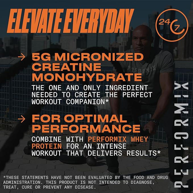 PERFORMIX - Creatine Monohydrate - 5000 mg Per Serving (5g) - Pre Workout - Increase Muscle Mass Improve Strength &amp Reduce Fatigue - Creatine Monohydrate Powder - Unflavored - 80 Servings - 400g