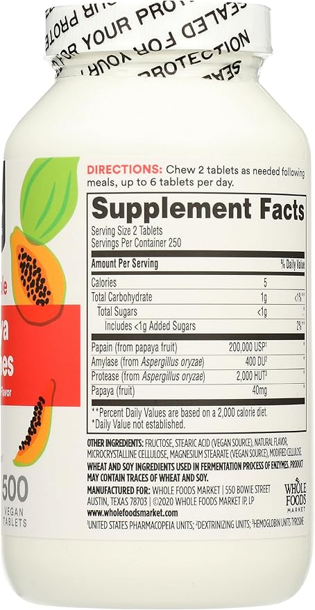 365 by Whole Foods Market Papaya Enzymes 500 Chews