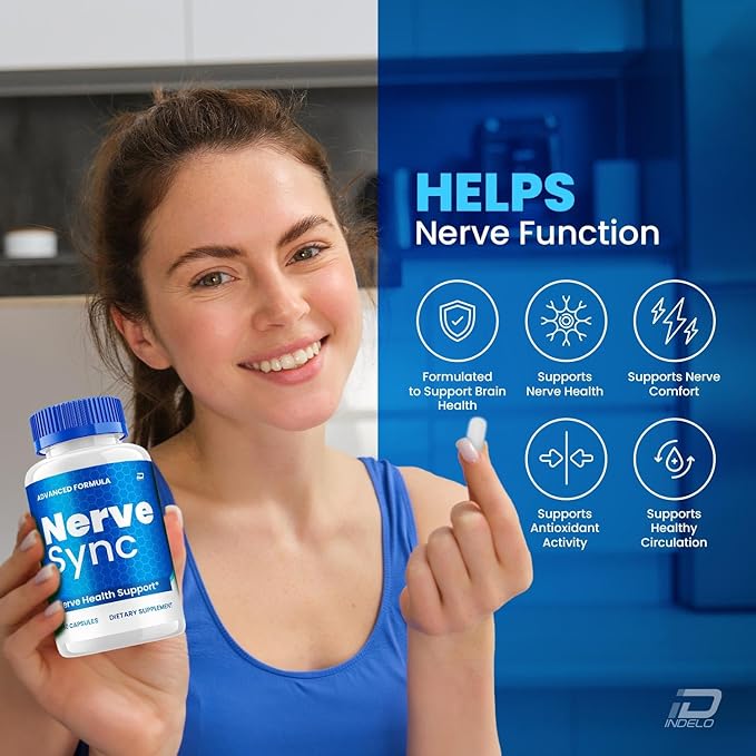 Nerve Sync Capsules – NerveSync Advanced Supplement Natural Blend Reviews (1 Pack - 60 Capsules)