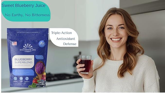 Blueberry Superblend: 100% Freeze-dried Powder Superfoods blend Juice BlueberryPomegranatePurple Sweet PotatoAvocadoApple Monk fruits No Added Sugar No Filler Just pure natural goodness!