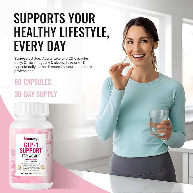 GLP-1 Support Weight Loss Probiotic Supplement for Women - Natural Appetite Suppressant Metabolism &amp Gut Health - GLP1 Support to Activate Daily Hunger Control &amp Fat Burn Support