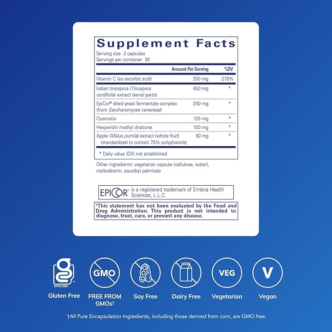 Pure Encapsulations Aller-Essentials | Hypoallergenic Dietary Supplement for Healthy Immune Response and Nasal Function | 60 Capsules