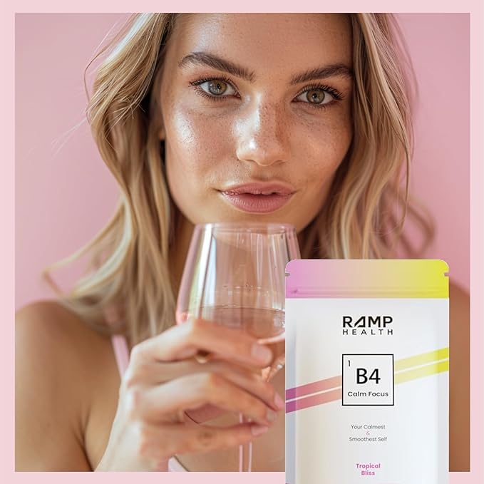 B4 - Supplement - Available in 6 Flavors - L-Theanine Lemon Balm Extract and More - 10 Count (10 Packets Tropical Bliss)