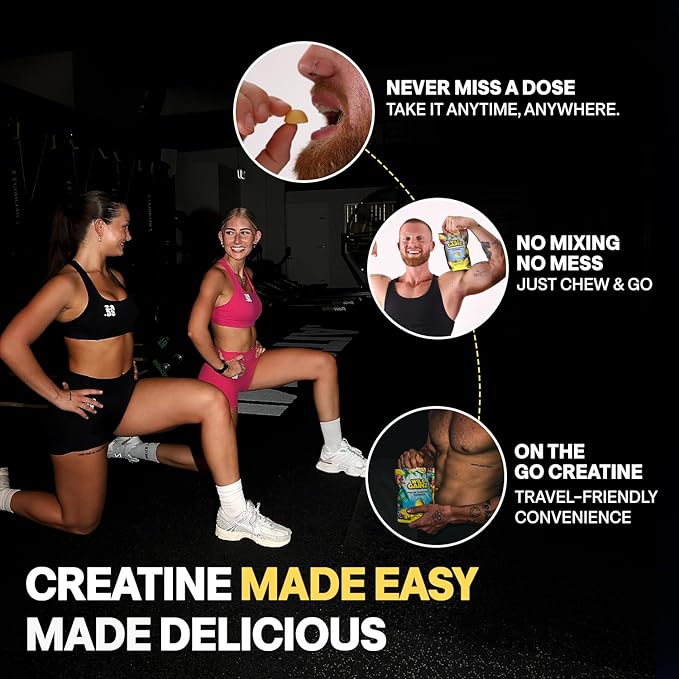 Creatine Monohydrate Gummies Bundle – Strawberry &amp Lemon | 5000mg Sugar-Free Vegan Non-GMO Gluten-Free | Supports Muscle Growth Strength &amp Focus | Made in USA – 270 Total Chews