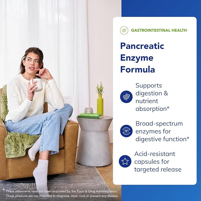 Pure Encapsulations Pancreatic Enzyme Formula - Digestive Enzymes for Digestion - Strengthens Gut Health* - Targeted Delivery Capsules - Gluten Free &amp Non-GMO - 180 Capsules