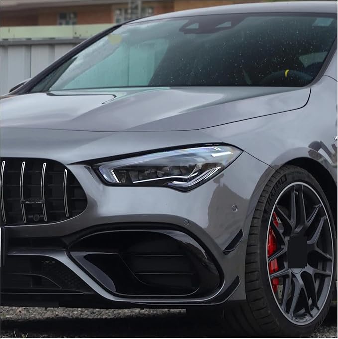 CLA 45 Fog Lamp Grille Trim Air Blade Compatible For Benz C118 W118 CLA45 AMG 2020-2023 Front Bumper Side Spoiler Splitter Canard(2 pcs)