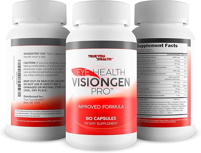 Eye Health Visiongen Pro - Improved Formula - Our Best Lutein Supplements for Eyes with Zeaxanthin and Vitamin A - Natural Vision Pills for Eyes - Natural Herbalstep 14 in One Advanced Eye Formula