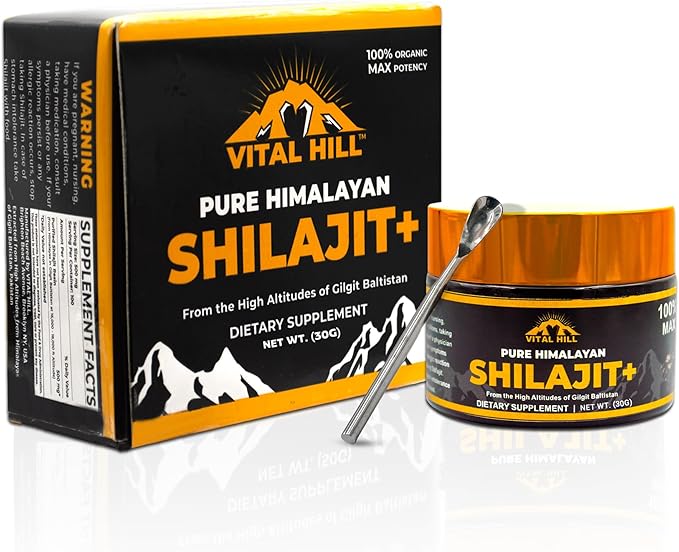 Premium Himalayan Shilajit Resin for Men and Women 500mg Organic Maximum Potency U.S.A Lab Tested for Purity | Supports Brain Function Energy and Focus (30g - 60 Servings)