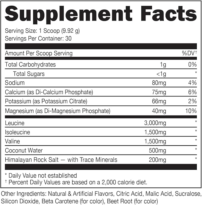 Bucked Up Original BCAA 2:1:1 Branched Chain Essential Amino Acids - Supplement Powder - | 100% Pure 2:1:1 Instantized Formula | Pre/Post Workout | 30 Servings | (Peach Ring Flavor)