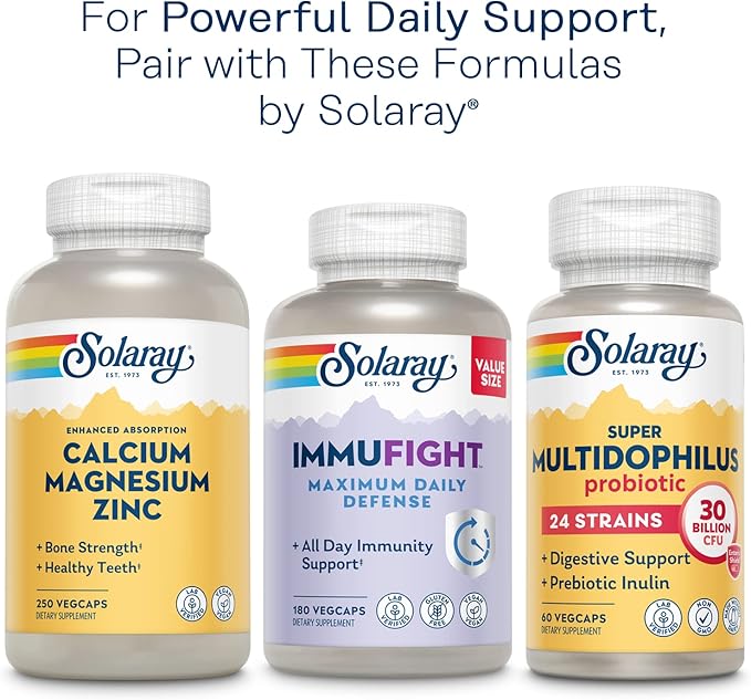 Solaray Once Daily Adult 50+ Complete Multivitamin for Women &amp Men Essential Vitamins &amp Chelated Minerals for Healthy Energy Heart Brain &amp Immune Support With CoQ10 &amp Lutein Iron