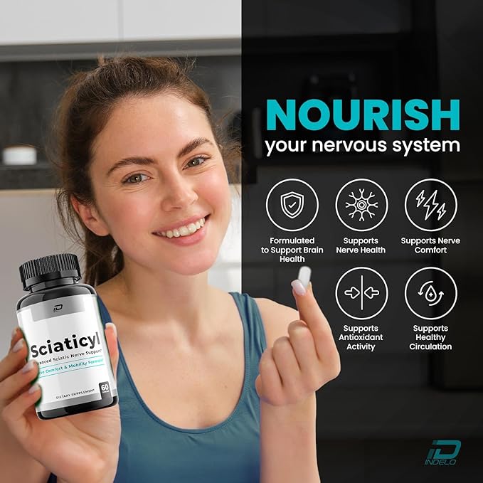 Sciaticyl Capsules – Sciaticyl Advanced Supplement Natural Blend Formula to Maintain Healthy Levels and Extra Strength (1 Pack - 60 Capsules)