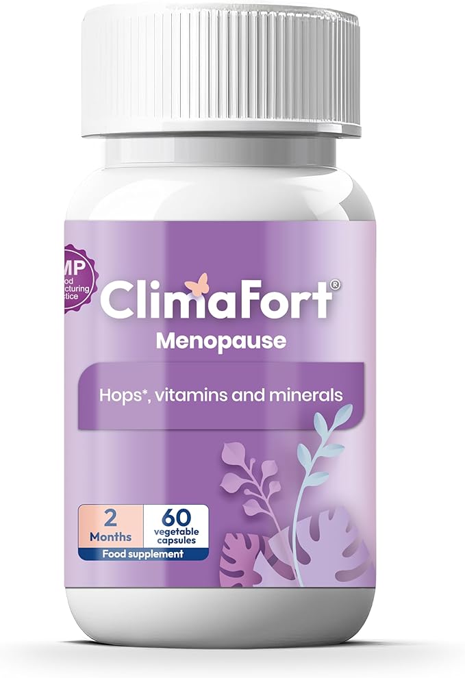 Climafort 60 Day Supply | Menopause Relief Pills | Natural Relief for Hot Flashes Night Sweats Mood Swings &amp Hormone Balance | Hops Vitamins and Minerals | 1 Capsule Daily