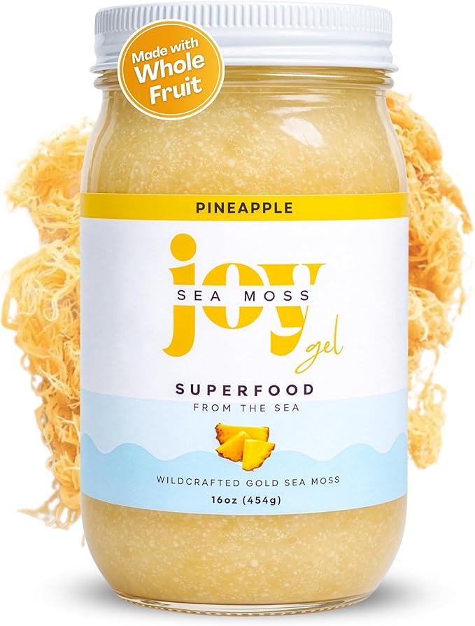 Wildcrafted Irish Sea Moss Gel 16 oz | Made in USA | Gold Seamoss Superfood | Rich in Vitamins &amp Minerals | Real Fruit | Nutritional Supplement | Pineapple