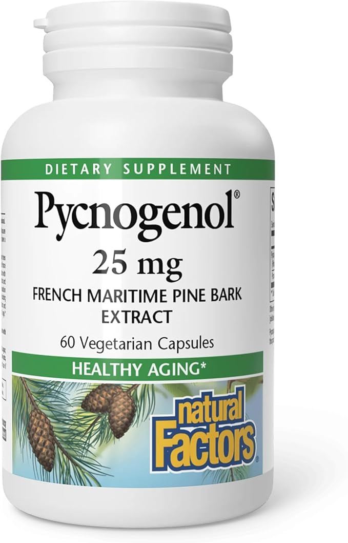 Natural Factors Pycnogenol 25 mg Antioxidant Support for Healthy Aging 60 Capsules