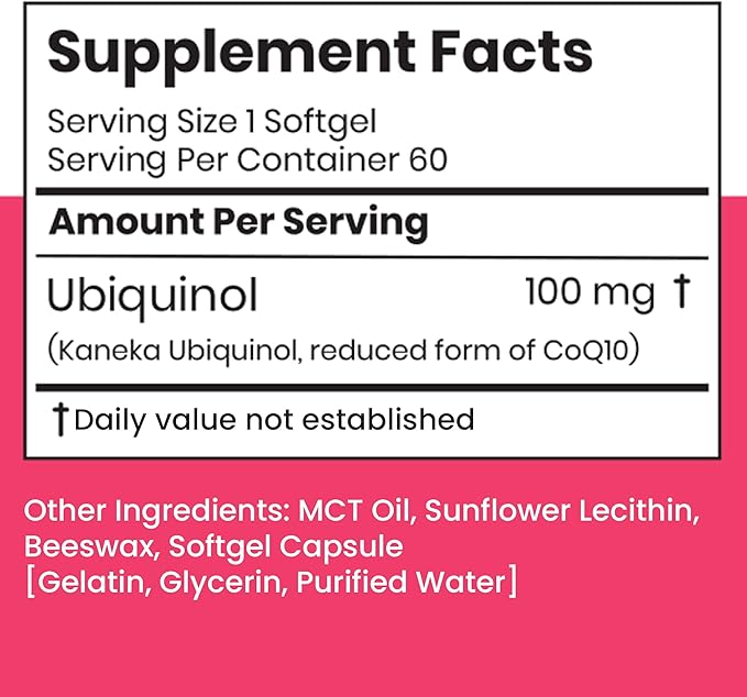 BBETTER CoQ10 100mg Softgels Kaneka Ubiquinol® - Active Form of Coenzyme Q10 Antioxidant for Heart Health Healthy Blood Pressure Levels Beneficial to Statin Users 120 Count