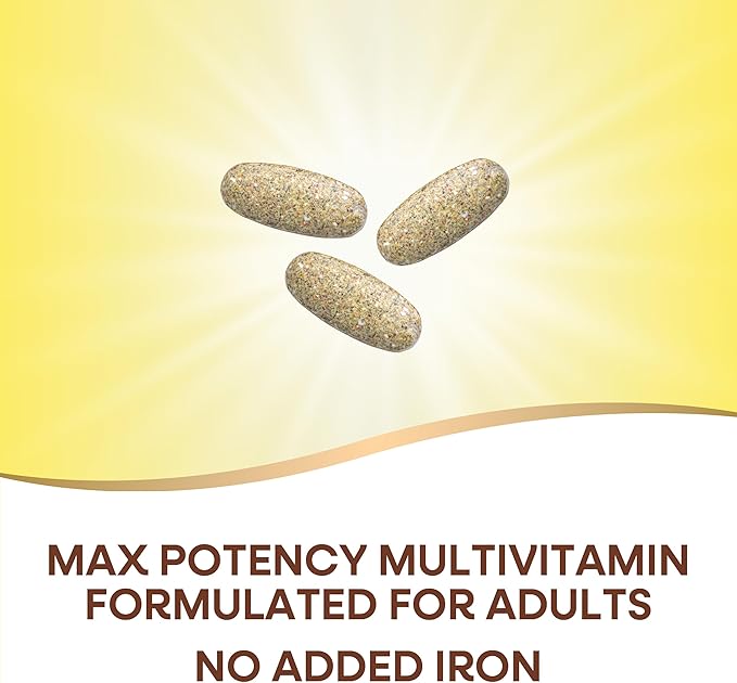 Nature's Way Alive! Max3 Potency Adult Complete Multivitamin High Potency B-Vitamins to Support Cellular Energy Metabolism* Multivitamin with Methylated B12 &amp Folate No Added Iron 180 Tablets