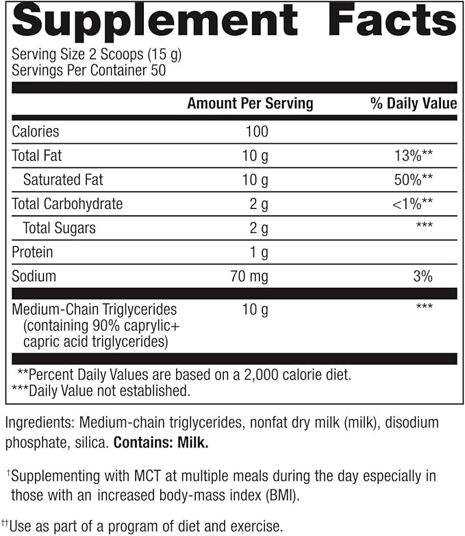 Metagenics MCT Powder - 10 g Medium‑Chain Triglycerides from Coconut per Serving* - Supports Energy Satiety &amp Keto‑Friendly Fuel* - Unflavored Mixes Easily - Non‑GMO Gluten‑Free - Powder