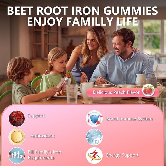 Beet Root Gummies 100mg – Red Beet Chewables with Grape Seed CoQ10 Vitamin C Iron &amp B12 – Supports Energy Metabolism &amp Healthy Circulation – Sugar Free Supplement for Women &amp Men 120 C