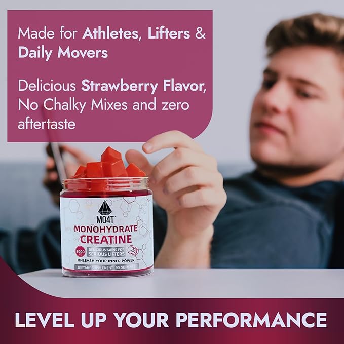 Creatine Monohydrate Gummies 5000 mg for Men &amp Women Sugar Free Creatine Gummies Strwberry Flavor