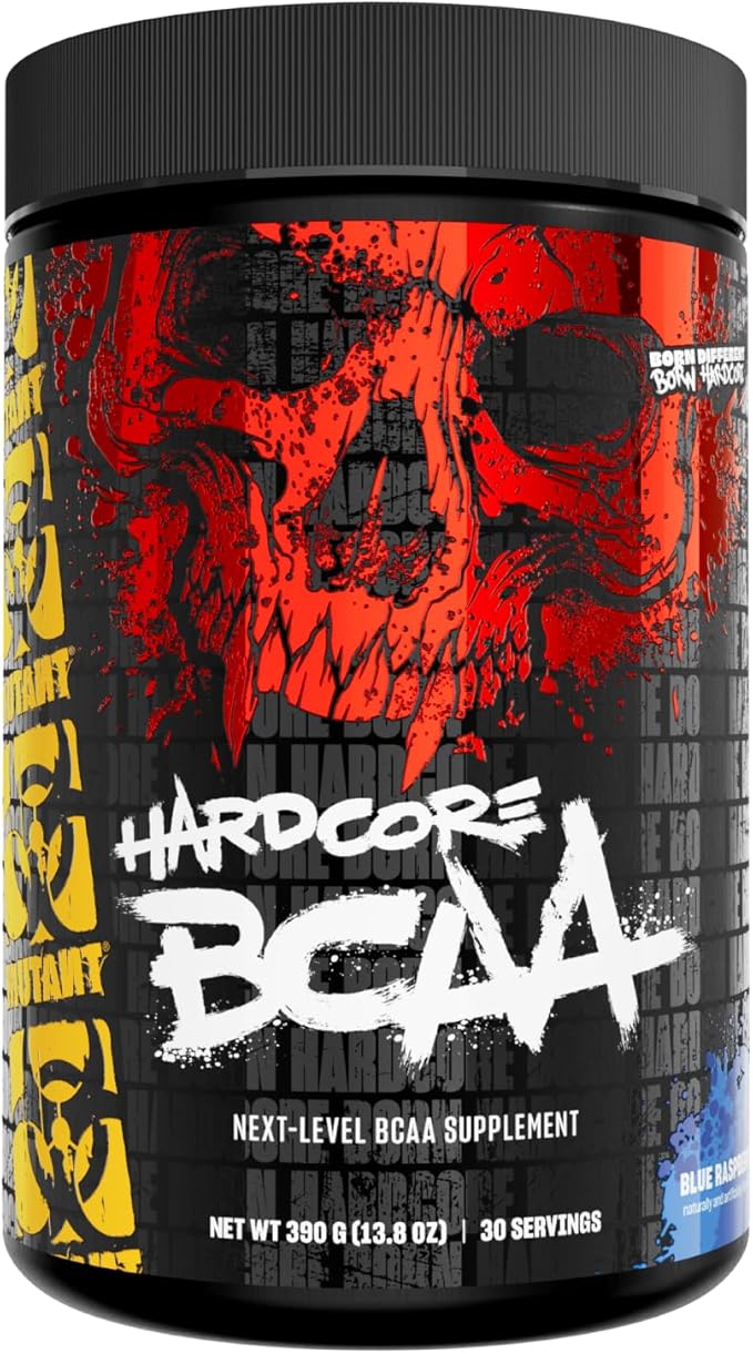 Mutant Hardcore BCAA - Pre Intra or Post Workout – BCAA Next Level branched-Chain Amino Acids Supplement – Hydration + Recovery - 30 Serving - Blue Raspberry