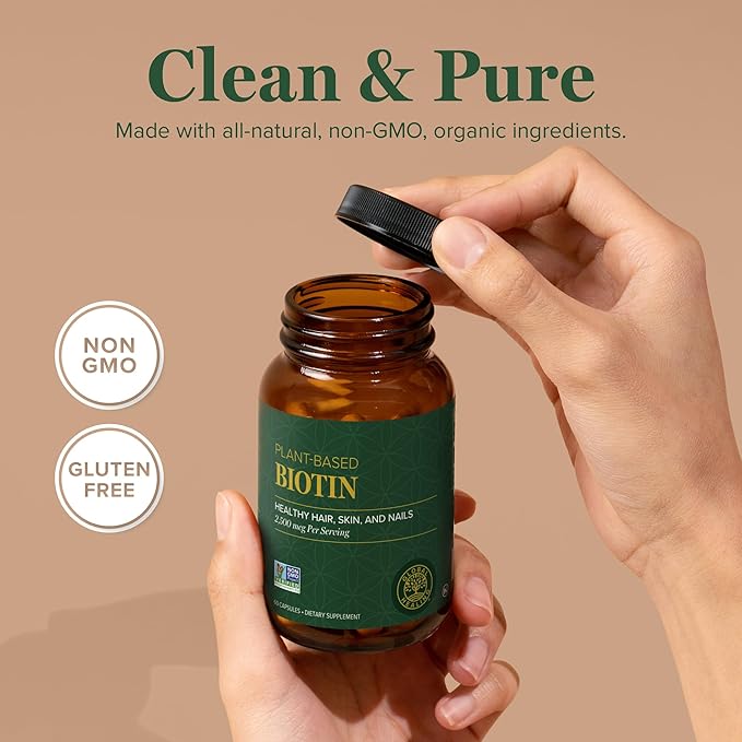 Global Healing Center - Biotin (Vitamin B7) Biotin for Hair Growth Supplement Vitamins Supports Radiant Skin and Stronger Nails Hair Loss Vitamins for Women and Men More Than The 1000mcg