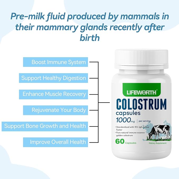 Colostrum-Colostrum Powder-Colostrum Supplement Grass Fed Gut Health Bloating Immunity Skin &amp Hair Contains Bioactive Nutrients Keto Gluten &amp Fat Free (Unflavored | 30 Servings)