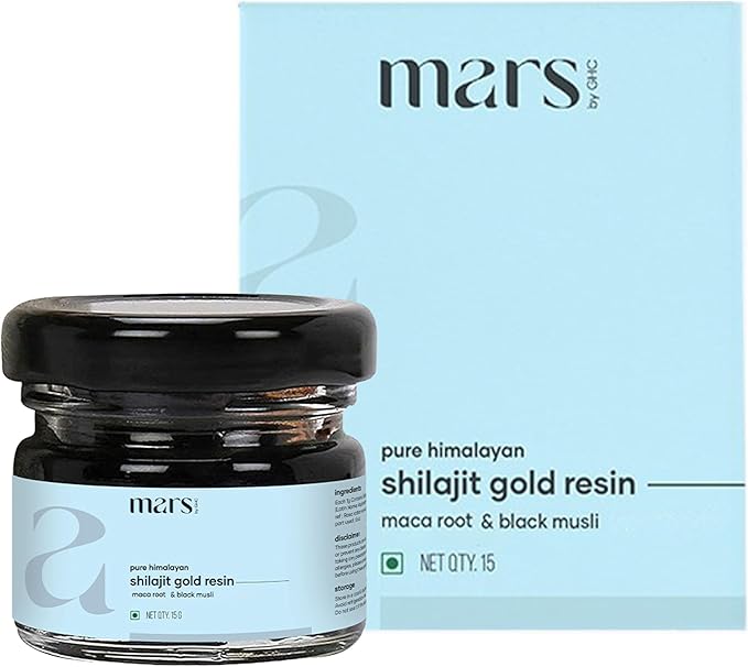 Mars Pure Himalayan Shilajit Gold (Resin) | Premium Organic Shilajit Sourced from High-Altitude Himalayas | Natural Energy Strength &amp Stamina Booster | Resin for Overall Well-Being -15 g (Pack of