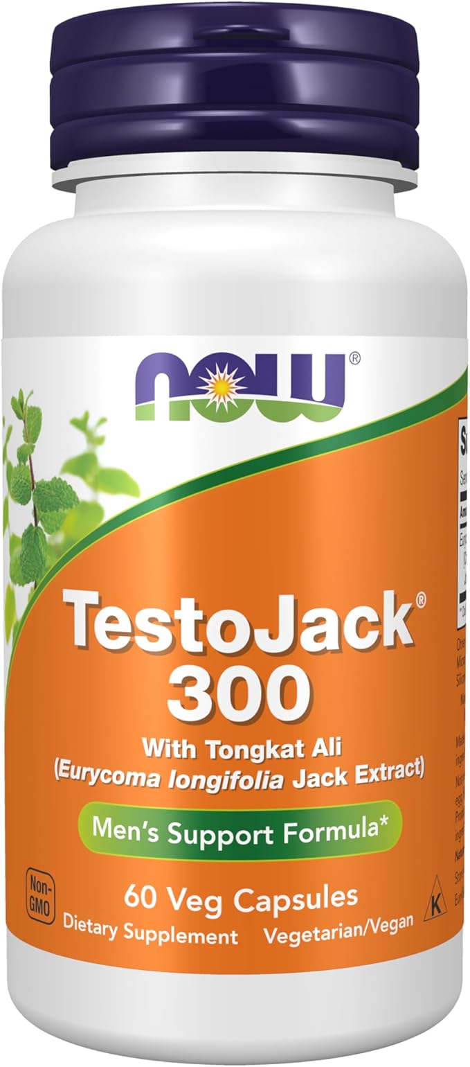 NOW Foods Supplements TestoJack 300™ with 300 mg of Tonkat Ali (Eurycoma longifolia Jack Extract) 60 Veg Capsules