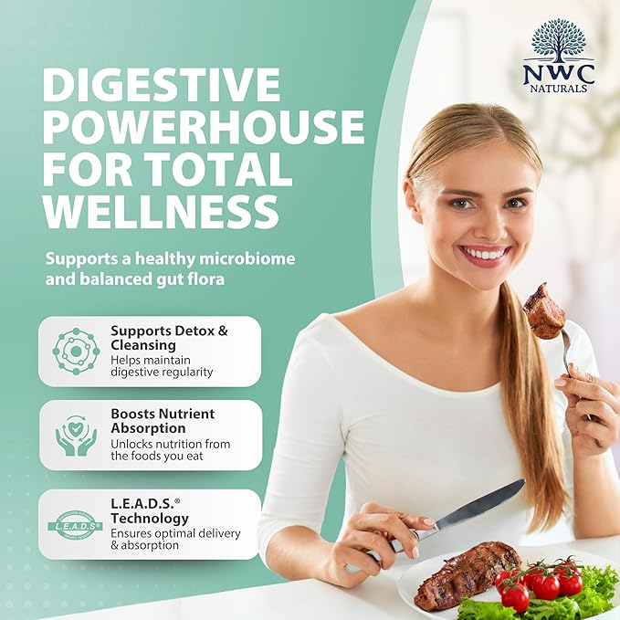 NWC Naturals Belly-Ease Healthy Digestive Enzymes Plus Prebiotics &amp Probiotics Essential Enzymes Vegetarian Better Digestion Full Spectrum Digestive Solution - 180 Count Chewable Tablets