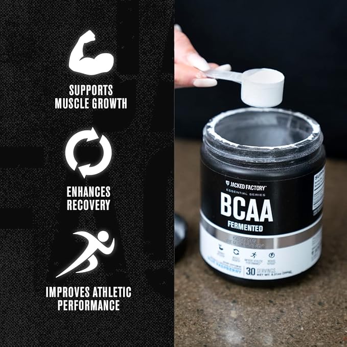 Jacked Factory Nitrosurge Pre-Workout in Green Apple &amp BCAA in Fruit Punch for Muscle Building and Recovery