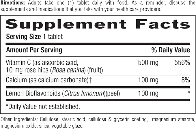 Country Life Vitamin C Buffered with Bioflavonoids 500mg 250 Tablets Certified Gluten Free Certified Vegan