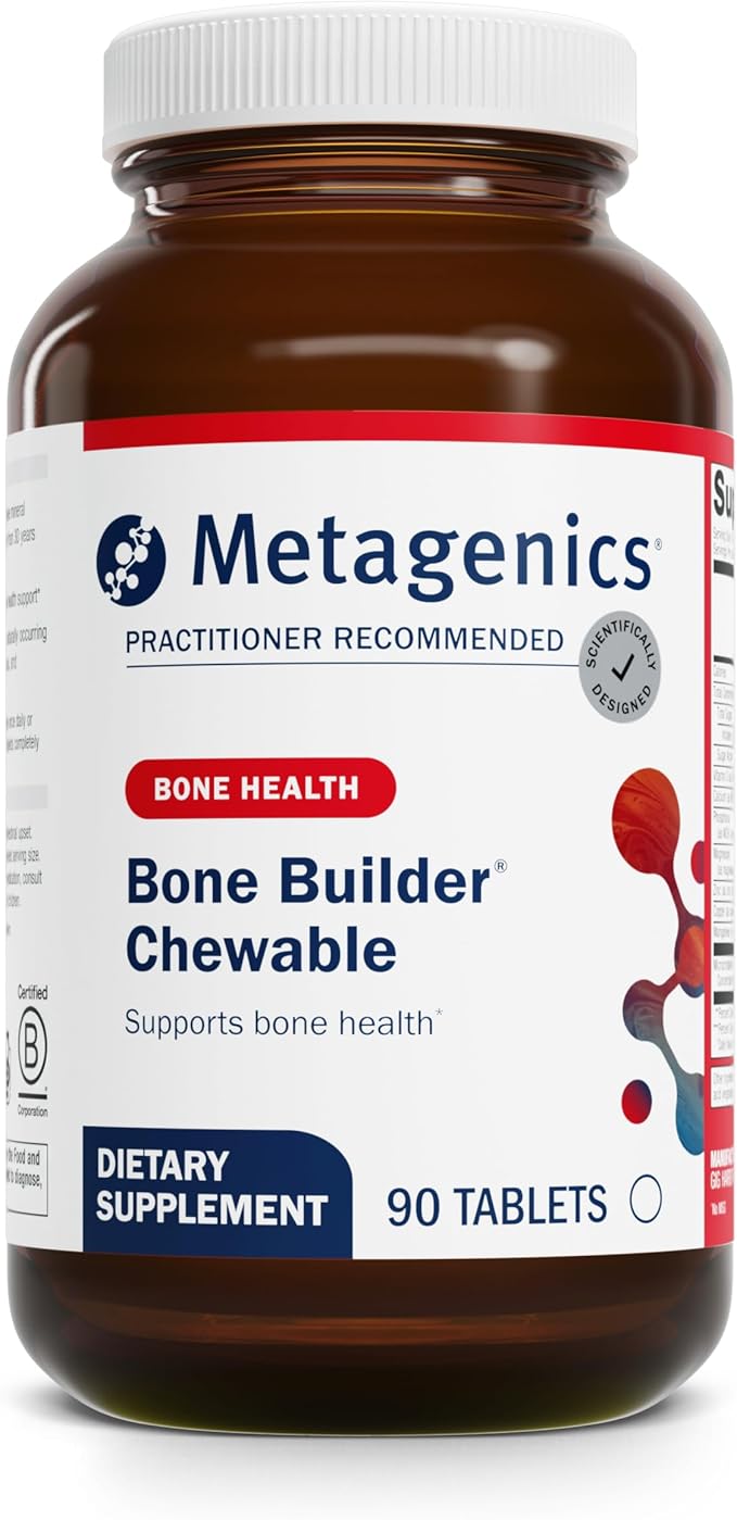 Metagenics Bone Builder Chewable Supplement- Calcium Vitamin D &amp Magnesium for Bone Strength &amp Teeth Health* - Supports Cardiovascular &amp Immune Function* - Non-GMO Gluten-Free - 90 Chewa
