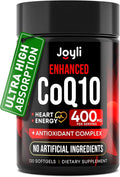 CoQ10 400mg Softgels - High Absorption Co Q10 400mg Softgels for Heart Health &amp Energy Production - Enhanced Co Q 10 Supplement with Antioxidants and Flaxseed Oil - CoQ10 400 mg per Serving