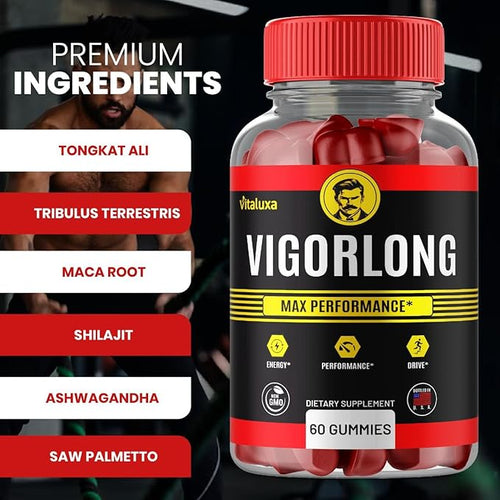 (5 Pack) Vigorlong Gummies Maximum Strength All Natural Advanced Formula Performance Blend Supplement for Health and Wellness Reviews (300 Gummies)