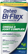 Osteo Bi-Flex Advanced Omega-3 Joint Complex Algae Oil Plant-Based Supplement Improve Joint Function Strength Flexibility Mobility 80 Softgels