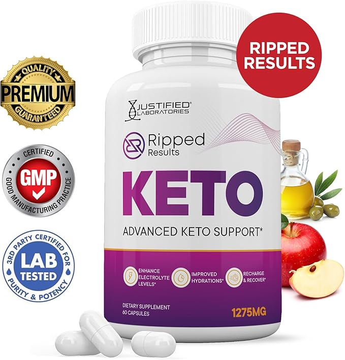 (10 Pack) Ripped Reults Keto ACV Pills 1275MG Keto Support Blend Capsule Alternative to Keto ACV Gummies Formulated with Apple Cider Vinegar Extra Virgin Olive Oil Powder Green Tea Leaf 600 Capsules
