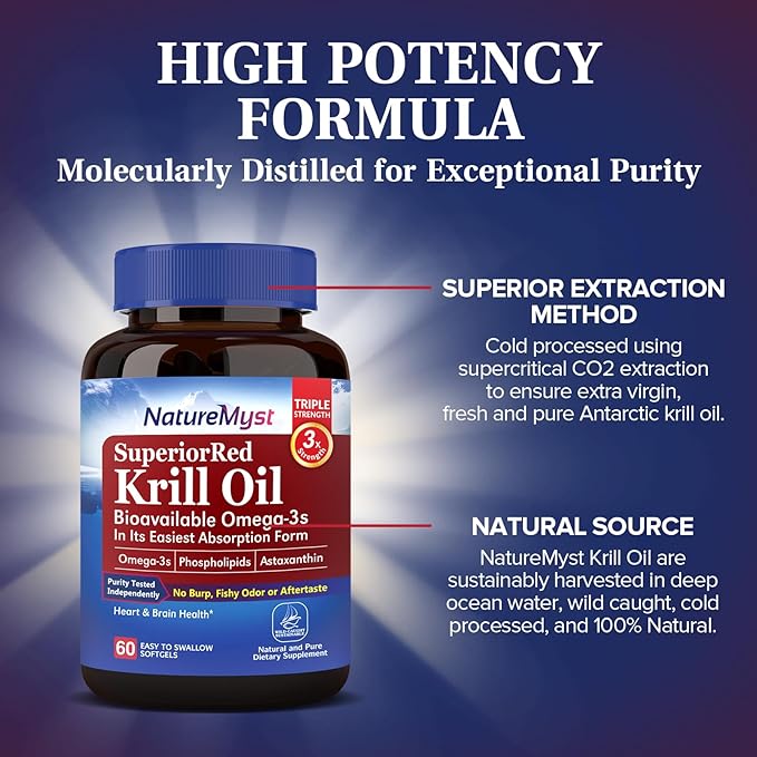 Krill Oil 1000mg and Probiotics Bundle Omega 3s with DHA EPA &amp Astaxanthin Plus 80 Billion CFU 25 Strains Gut Heart &amp Immune Function Non-GMO Made in USA 60 Softgels + 60 Capsules