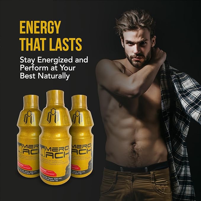 NITROFIT Mero.MACH Plus- 500 ML - POTENCIAMIENTO Natural Masculino - MEJORA LA VITALIDAD - ELEVA LA ENERGIA