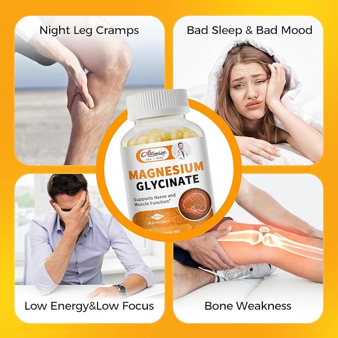 Magnesium Glycinate 400mg Softgels with Vitamin D3 &amp B6Small Easy to Swallow Gel CapsHigh Absorption Gentle on StomachSupports Sleep Muscle &amp CalmBone Health120 Softgels