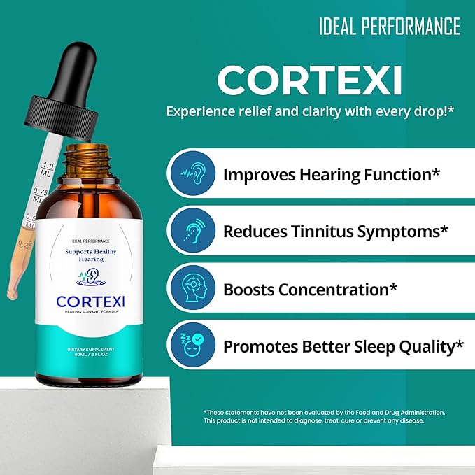 IDEAL PERFORMANCE Cortexi Tinnitus Relief for Ringing Ears Drops - Cortexi Hearing Support Supplement Liquid Drops - Maximum Strength CortexiDrops Supports Healthy Hearing Reviews (5 Pack)