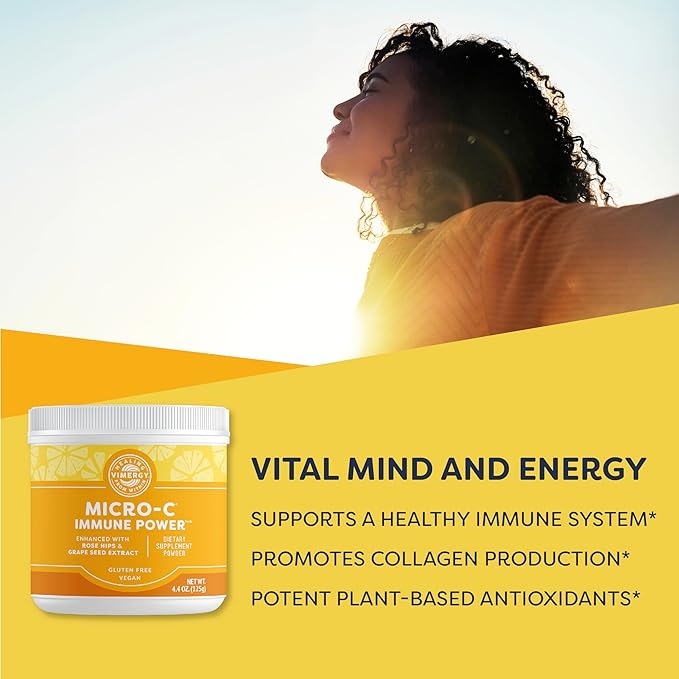Vimergy Micro-C® Immune Power™* - Travel Size 34 2000mg Servings – Gentle Form – Antioxidant Phytonutrients – Immune &amp Nerve Support – Benefits Bone &amp Cartilage – Gluten-Free Kosher Vegan (