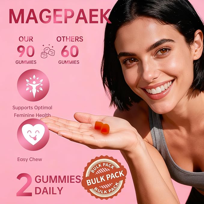 Premium Feminine Balance Gummies for Women - pH Balance &amp Wellness Support with Hawaiian Pineapple Vegan Gluten-Free Supplement Vaginal Probiotic 90 Count