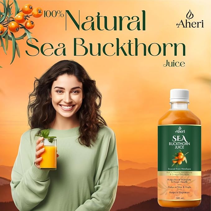 1Pack Sea Buckthorn Ju.ice - 500 Ml / 16.9 Fl Oz - Omega 3 6 7 9 - Buckthorn Berry Herbal Jui.ce | For Skin Glow