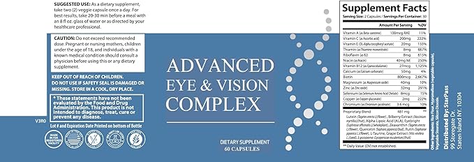 #1 Complete Research Vision Formula Advanced Eye Health Vitamin &amp Mineral Supplement Support w/Bilberry Lutein Zeaxanthin Lycopene Resveratrol | Eye Strain Dry Eyes 180 caps (3 Pack)