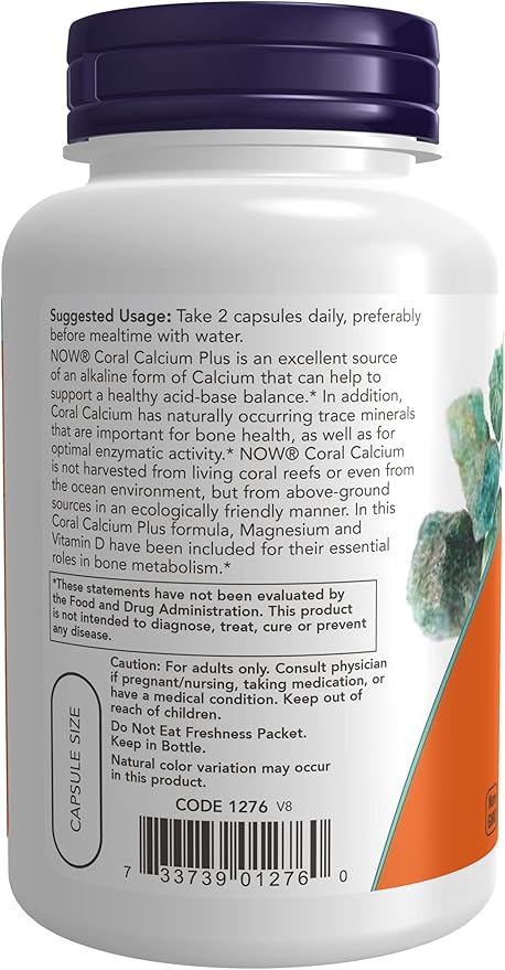 Now Foods Coral Calcium Plus Magnesium 100 Veggie caps (Pack of 2)