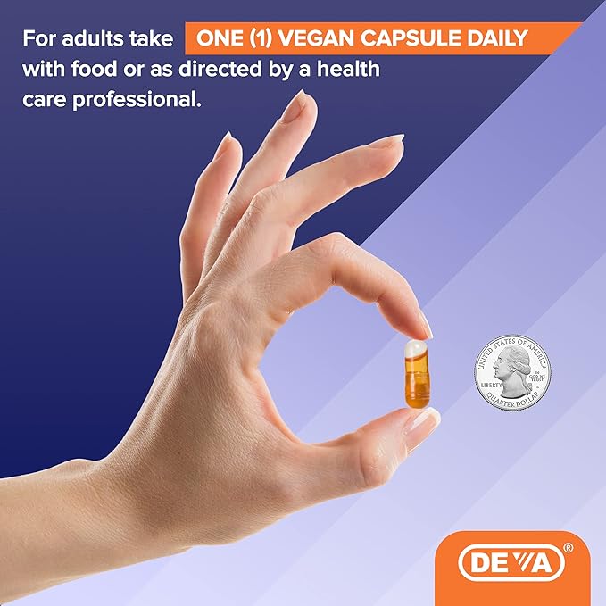 DEVA Vegan Vitamins Natural Vitamin E 400IU with Mixed Tocopherols Supports Immune System &amp Skin Nutrition Natural Antioxidant &amp Gluten Free Dairy Free Non-GMO 90 Capsules