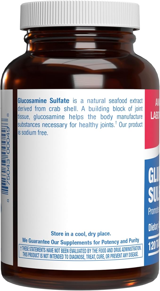 Glucosamine Sulfate Joint Health Supplement - Soft Tissue Cartilage Tendon and Ligament Supplement for Enhanced Mobility Comfort and Flexibility - Non-GMO Sodium Free &amp Made in the USA - 120 Servi