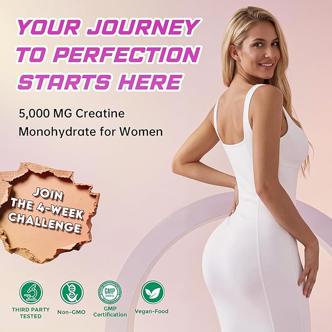 Creatine Gummies for Women 5000mg – Sugar Free Creatine Monohydrate Chews for Strength Lean Muscle &amp Recovery with Collagen &amp BCAA Pre Workout Supplement 90 Gummies