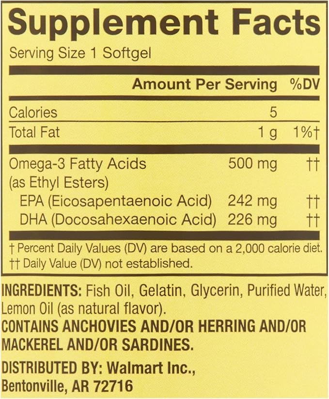 Spring Valley Omega-3 500 mg 180 Count from Fish Oil Omega 3 Dietary Supplements Bundle Set with Basket Goods Store